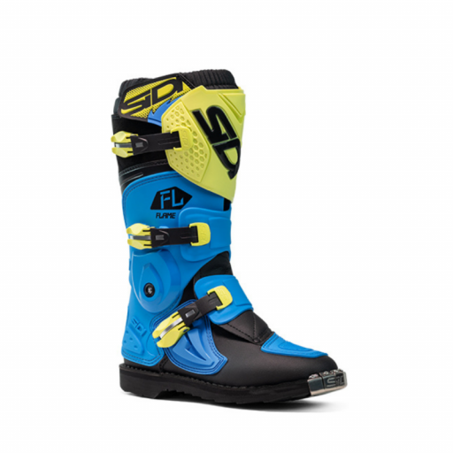 Botas Sidi Flame infantiles de motocross azul, lima y negro [0]