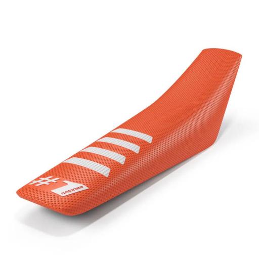 Funda de sillin One gripper Ribbed naranja y blanco [0]