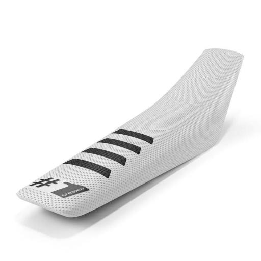 Funda de sillin One gripper Ribbed blanco y negro [0]