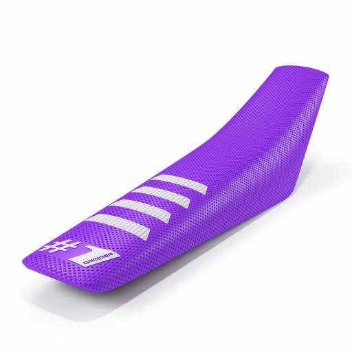 Funda de sillin One gripper Ribbed lila y blanco [0]