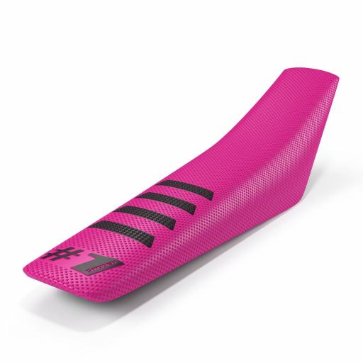 Funda de sillin One gripper Ribbed rosa y negro [0]