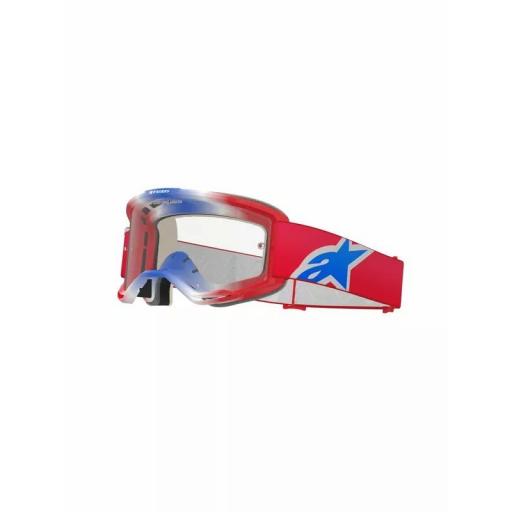 Alpinestars Vision 5 Wordmark rojo, blanco y azul lente transparente [0]