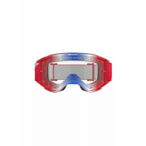 Alpinestars Vision 5 Wordmark rojo, blanco y azul lente transparente [2]