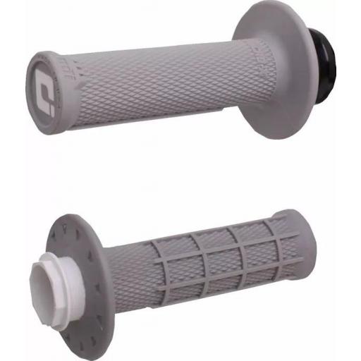 Puños ODI MICRO-X V2 LOCK-ON HALF-WAFFLE Gris / PLATA