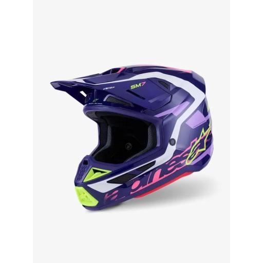 Casco Alpinestars Supertech M7 Deed púrpura y rosa