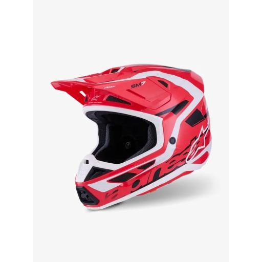Casco Alpinestars Supertech M7 Deed Rojo, blanco y negro