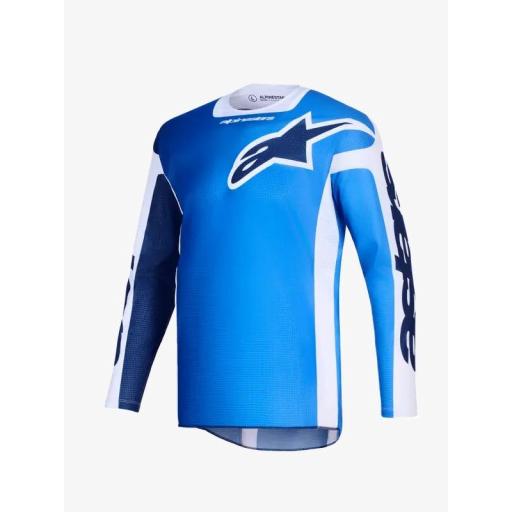 Camiseta Alpinestar Racer Air Portl azul y blanco