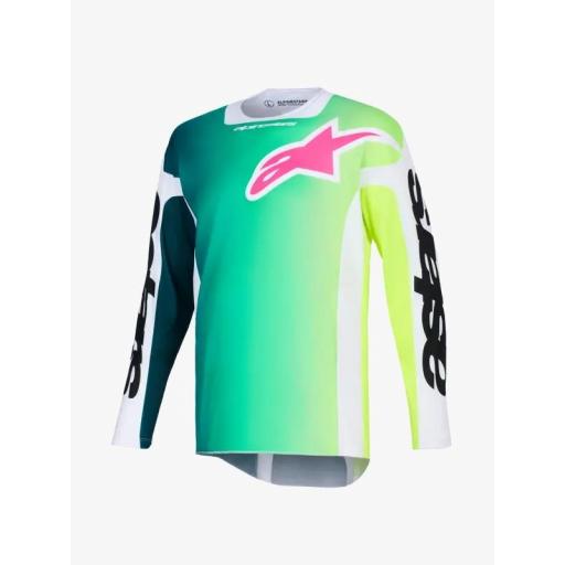 Camiseta Alpinestar Racer Air Portl Verde, blanco y negro