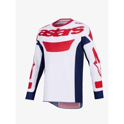 Camiseta Alpinestar Racer Riway blanco, rojo y azul 