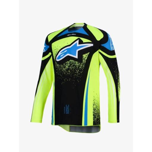 Camiseta Alpinestar Techstar Nomur azul marino, amarillo y azul
