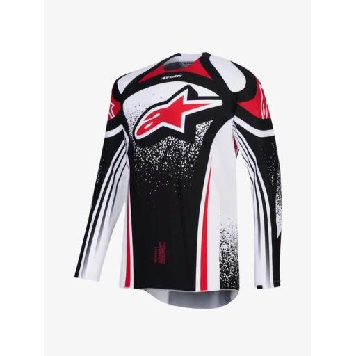 Camiseta Alpinestar Techstar Nomur negro, blanco y rojo