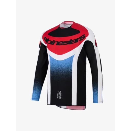 Camiseta Alpinestar Techstar Knif negro, blanco y rojo