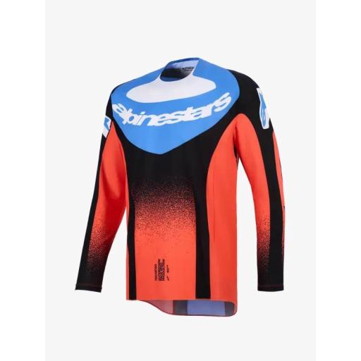 Camiseta Alpinestar Techstar Knif naranja, negro y azul