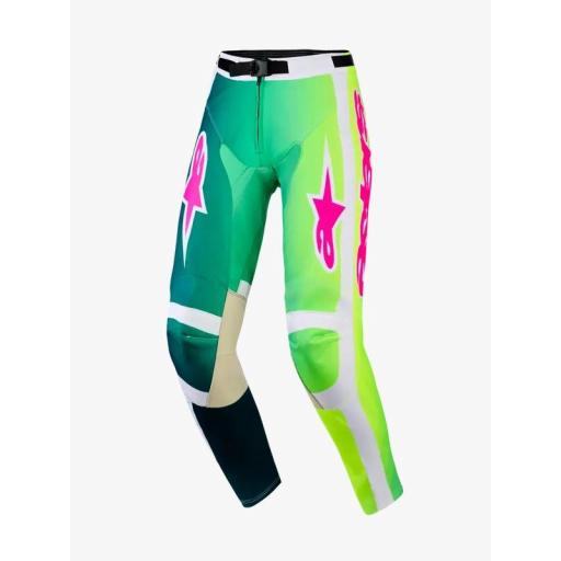 Pantalones Apinestars Racer Air Portl verde, blanco y negro