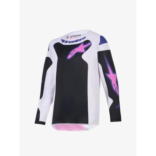 Camiseta infantil ALPINESTARS Fluid Grid Blanco, gris y púrpura