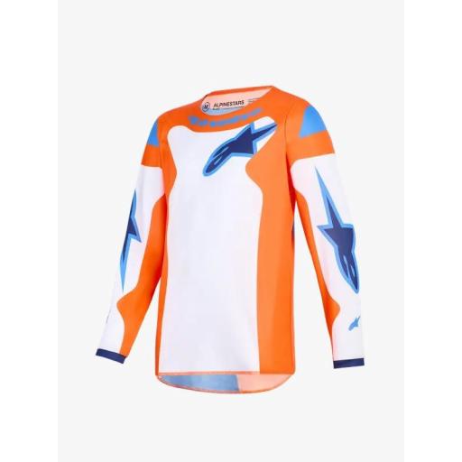 Camiseta infantil ALPINESTARS Fluid Grid naranja y azul