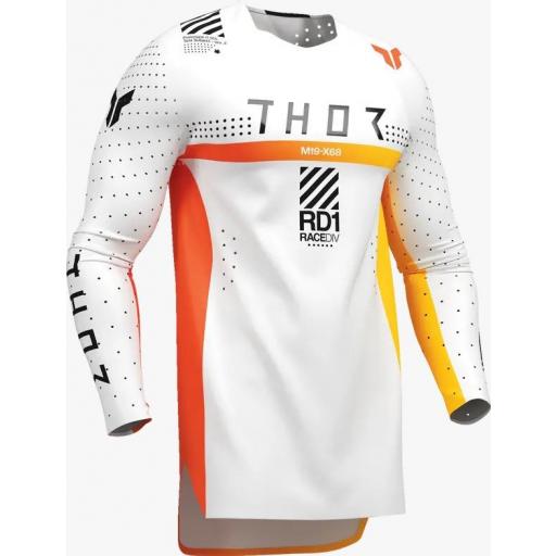Camiseta Thor Sportmode League SYNTH blanco y naranja 2026