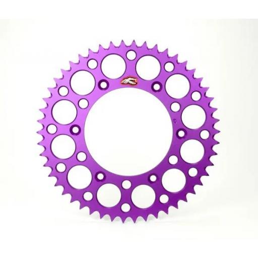 Corona RENTHAL aluminio ultraligera lila autolimpiable 150U Yamaha / Fantic