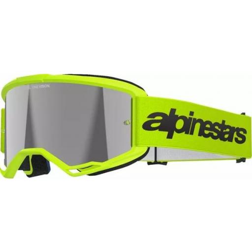 Gafas Alpinestars Vision 3 Wordmark color amarillo fluor cristal plata espejo [0]