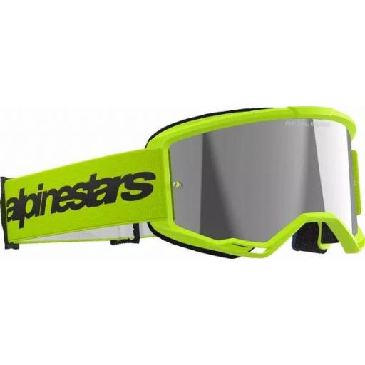 Gafas Alpinestars Vision 3 Wordmark color amarillo fluor cristal plata espejo [1]