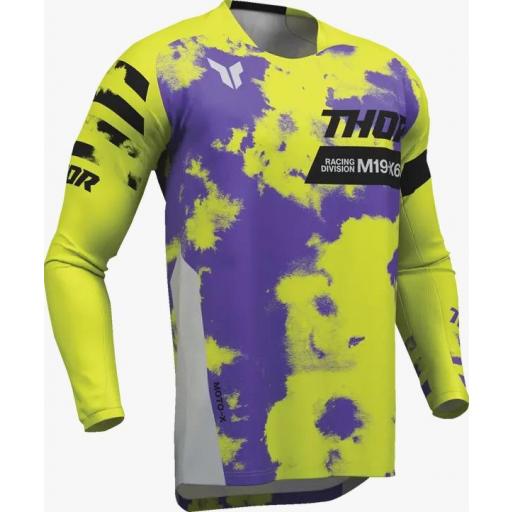 Camiseta infantil Thor Launchmode Bleach morado y amarillo fluor [1]