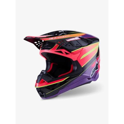 Casco Alpinestars Supertech M10 Era Rosa violeta y amarillo