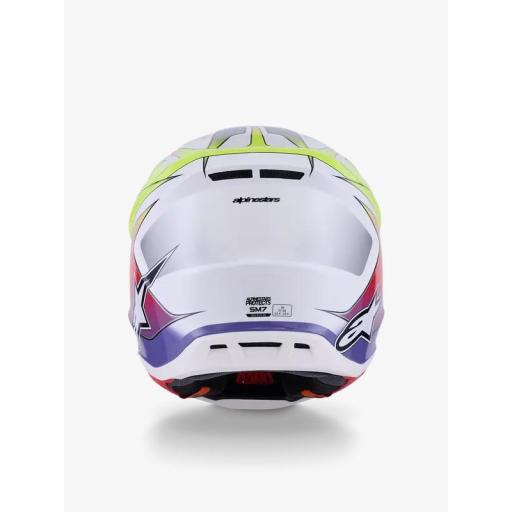 Casco Alpinestars Supertech M7 Fuse Blanco, amarillo y púrpura [3]