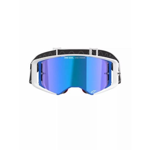 Gafas Alpinestars Supertech Corp Goggle Absolute Vision color azul y naranja cristal azul espejo [1]