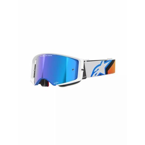 Gafas Alpinestars Supertech Corp Goggle Absolute Vision color azul y naranja cristal azul espejo [0]