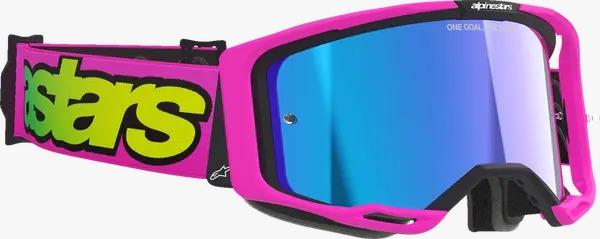 Gafas Alpinestars Vision 8 Vista color rosa cristal azul espejo