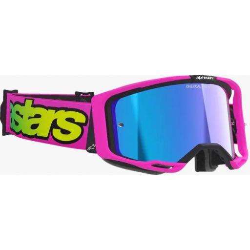Gafas Alpinestars Vision 8  Vista color rosa cristal azul espejo [0]