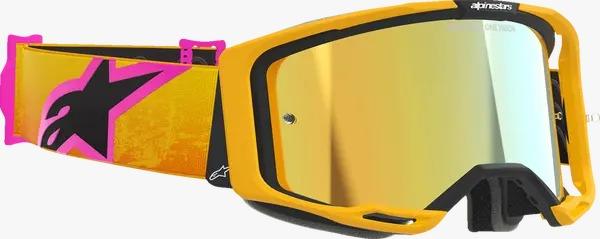 Gafas Alpinestars Vision 8 Corp color naranja, negro y gris cristal amarillo espejo