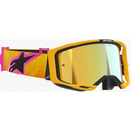 Gafas Alpinestars Vision 8 Corp color naranja, negro y gris cristal amarillo espejo