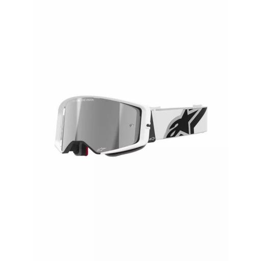 Gafas Alpinestars Supertech Corp Goggle Absolute Vision color blanco cristal plata espejo