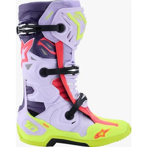 Alpinestars Tech 10 super vented Púrpura, amarillo y Rosa Diva [1]