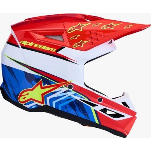 Casco Alpinestars SM3 infantil rojo blanco y azul Falcon [2]