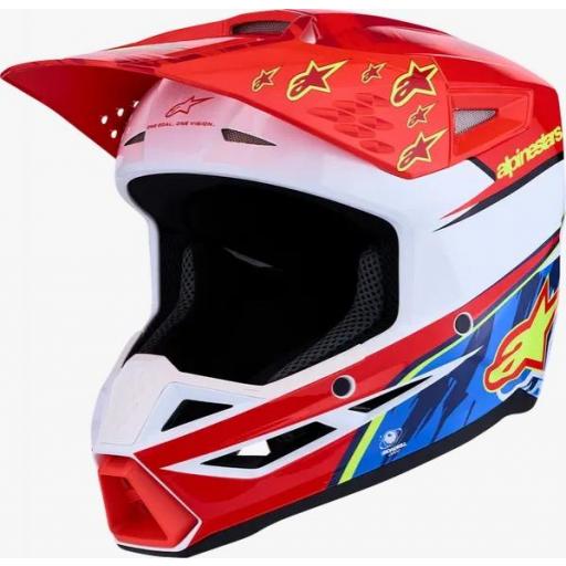 Casco Alpinestars SM3 infantil rojo blanco y azul Falcon [0]