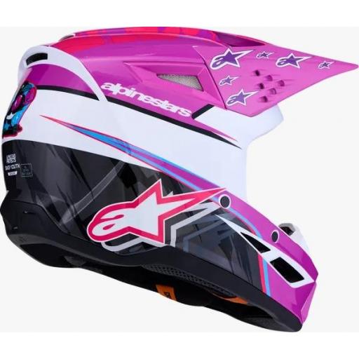 Casco Alpinestars SM3 Falcon infantil púrpura, blanco y rosa  [2]
