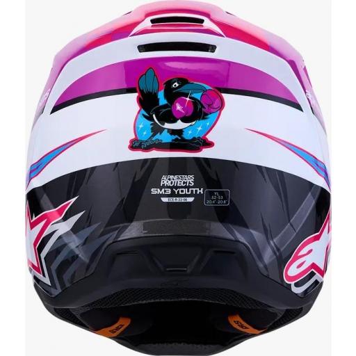 Casco Alpinestars SM3 Falcon infantil púrpura, blanco y rosa  [1]