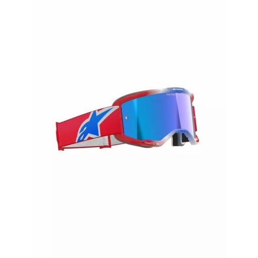 Gafas Alpinestars Vision 5 Corp color rojo blanco y azul cristal azul espejo  [1]