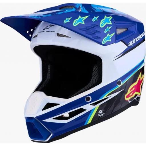 Casco Alpinestars SM3 Falcon infantil azul, negro y rosa  [0]
