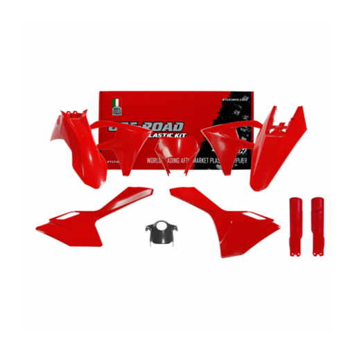 kit de plastica Rojo Gas Gas Enduro 2024-2025 con protector horquilla 