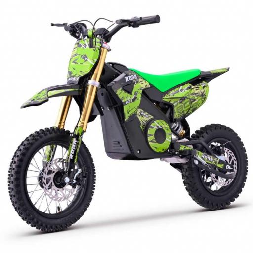 Moto de cross infantil RFN 1100W Roan 903 12"/10" color verde