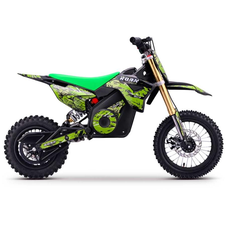Moto de cross infantil RFN 1100W Roan 903 12"/10" color verde
