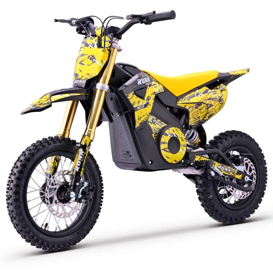 Moto de cross infantil RFN 1100W Roan 903 12"/10" color amarillo