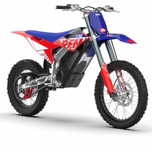 Pit bike eléctrica RFN WARRIOR SX-E15 8000W 74V 40AH 19/16" azul y roja [1]