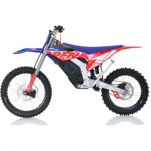 Pit bike eléctrica RFN WARRIOR SX-E15 8000W 74V 40AH 21/18" azul y roja [3]