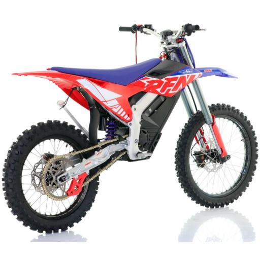 Pit bike eléctrica RFN WARRIOR SX-E15 8000W 74V 40AH 21/18" azul y roja [1]