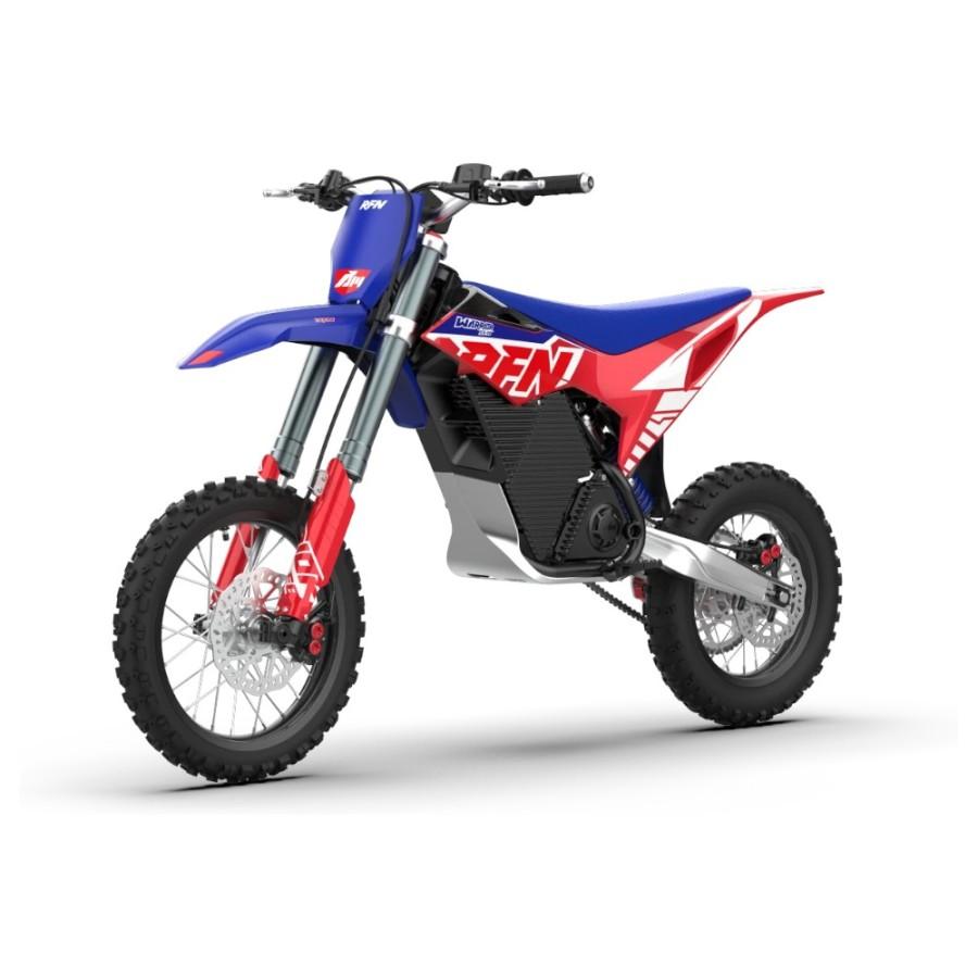 Pit Bike eléctrica RFN Warrior SX-E8 6000W 60V 14/12" azul y roja