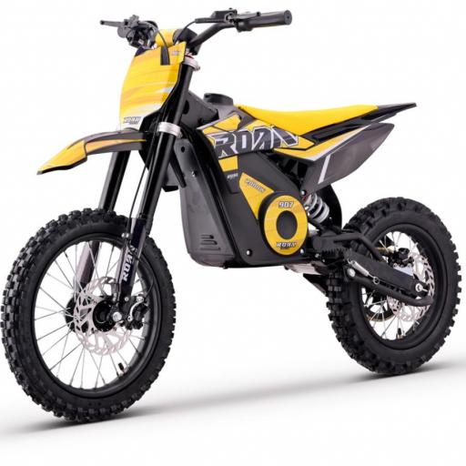 Pit bike eléctrica Roan 907 2000W 48V 13Ah Litio Brushless amarilla